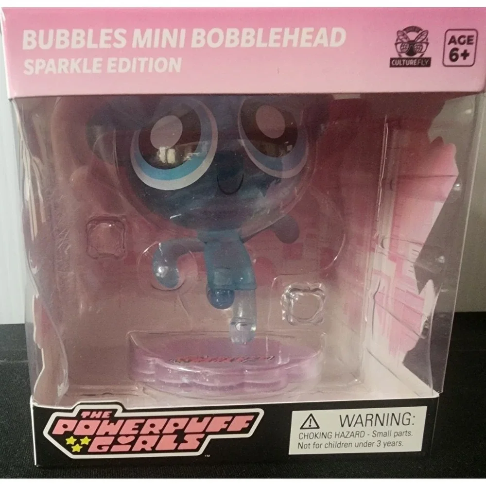 CultureFly Powerpuff Girls Blossom Buttercup Bubbles Glitter Bobble Head Figures